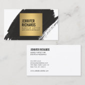 Edgy Bold Black Brushstroke für Makeup Artist Visitenkarte (Vorne/Hinten)