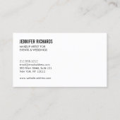 Edgy Bold Black Brushstroke für Makeup Artist Visitenkarte (Rückseite)