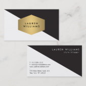 Edgy Bold Geometric Black/White Visitenkarte (Vorne/Hinten)