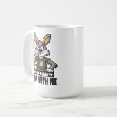 Edgy Cartoon Rabbit mit Brille und Zigarette Kaffeetasse (Vorderseite Links)