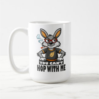 Edgy Cartoon Rabbit mit Brille und Zigarette Kaffeetasse