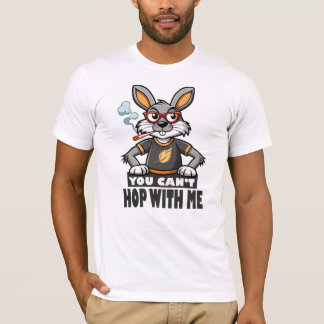Edgy Cartoon Rabbit mit Brille und Zigarette T-Shirt