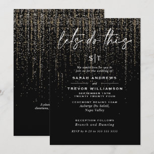Edgy Chic Champagner Glitter Girlande Einladung