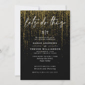 Edgy Chic Gold Glitzer Garland Einladung (Vorderseite)