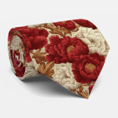 Edgy Christmas Gift For Boyfriend Peonies Flower Krawatte (Gerollt)