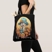 Edgy Cowgirl Skeleton Halloween Sonnenblumenlehrer Tasche (Von Nahem)