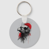 Edgy Crow Skull Gothic Grunge Keyring Keychain Schlüsselanhänger (Vorderseite)