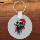 Edgy Crow Skull Gothic Grunge Keyring Keychain Schlüsselanhänger (Vorderseite)