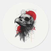 Edgy Crow Skull Gothic Grunge Sticker (Vorderseite)