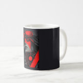 Edgy Cyberpunk Dystopian Girl Red Target Mug Kaffeetasse (VorderseiteRechts)