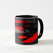 Edgy Cyberpunk Dystopian Girl Red Target Mug Tasse (VorderseiteRechts)