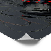 Edgy Cyberpunk Dystopian Girl Red Target Poster (Ecke)