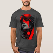 Edgy Cyberpunk Sniper Red Target Graphic T-Shirt (Vorderseite)