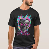 Edgy Dark Valentine Skull Heart Barbed Wire Graphi T-Shirt (Vorderseite)