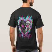 Edgy Dark Valentine Skull Heart Barbed Wire Graphi T-Shirt (Rückseite)