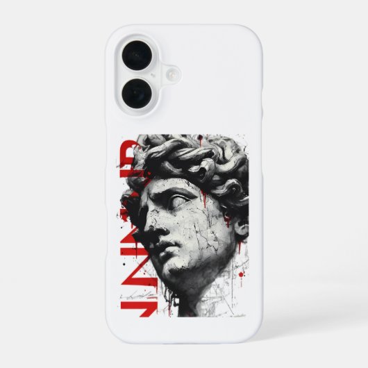Edgy David Bust Modern Street Art Phone Case iPhone 16 Hülle (Rückseite)