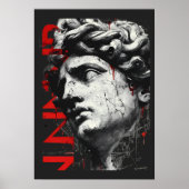 Edgy David Bust Modern Street Art Poster (Vorne)