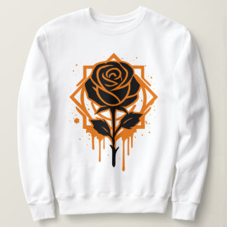 Edgy Dripping Rose Artwork Sweatshirt