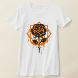 Edgy Dripping Rose Artwork T-Shirt