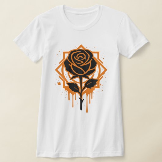 Edgy Dripping Rose Artwork T-Shirt (Ablage )