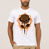 Edgy Dripping Rose Artwork T-Shirt (Vorderseite)
