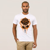 Edgy Dripping Rose Artwork T-Shirt (Vorne ganz)