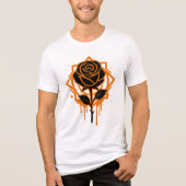 Edgy Dripping Rose Artwork Tri-Blend Shirt (Vorderseite)
