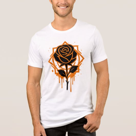Edgy Dripping Rose Artwork Tri-Blend Shirt (Vorderseite)
