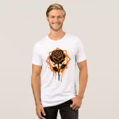 Edgy Dripping Rose Artwork Tri-Blend Shirt (Vorderseite voll)