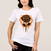 Edgy Dripping Rose Artwork Tri-Blend Shirt (Vorderseite)