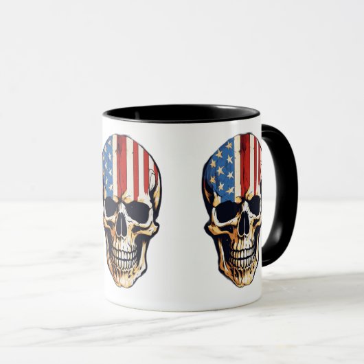"Edgy Elegance: Skull Head Printed Tasse für einen (VorderseiteRechts)