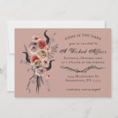 Edgy Floral Boho Wicked Affair Halloween Einladung (Vorderseite)