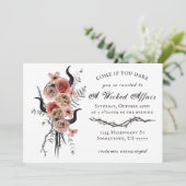 Edgy Floral Boho Wicked Affair Halloween Einladung (Stehend Vorderseite)