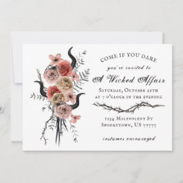 Edgy Floral Boho Wicked Affair Halloween Einladung
