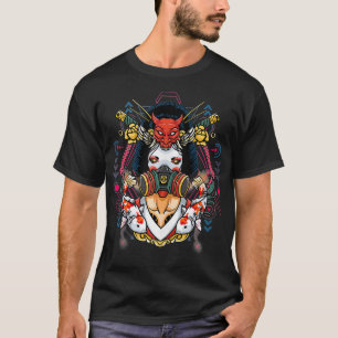 Edgy Gas Mask Apokalypse Unique Geisha Japanese de T-Shirt