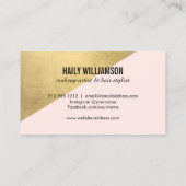 Edgy Geometric Circle Monogram Logo Gold/Pink Visitenkarte (Rückseite)