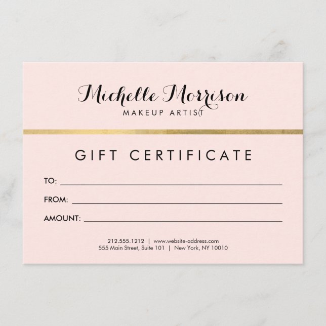 Edgy Geometric Imitats Gold Foil and Pink Gift Car (Vorderseite)