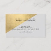 Edgy Geometric Imitats Gold Foil und Graufarbblock Visitenkarte (Rückseite)