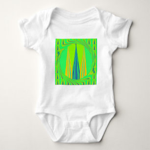 Edgy Geometric Neon Design Baby Strampler