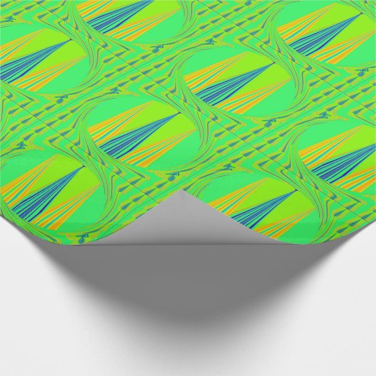 Edgy Geometric Neon Design Geschenkpapier (Ecke)