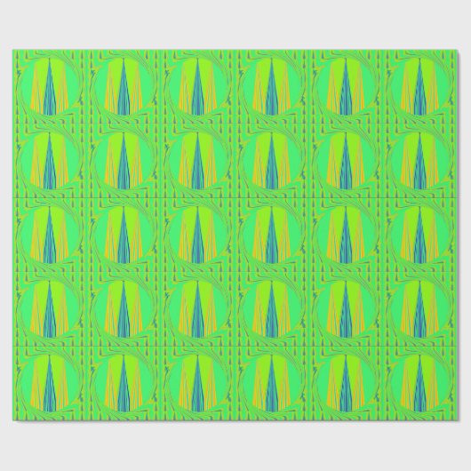 Edgy Geometric Neon Design Geschenkpapier (Flach)