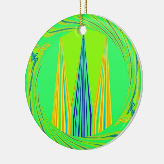 Edgy Geometric Neon Design Keramikornament (Links)