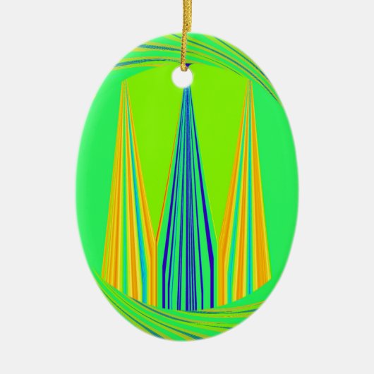 Edgy Geometric Neon Design Keramikornament (Vorne)