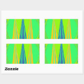 Edgy Geometric Neon Design Rechteckiger Aufkleber (Blatt)