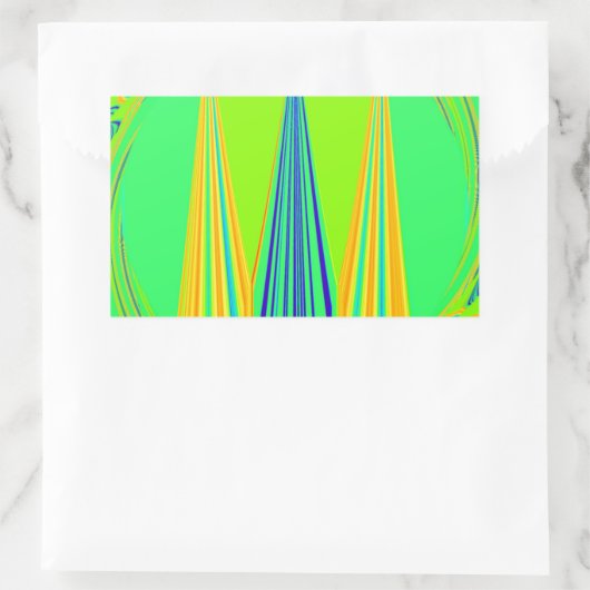 Edgy Geometric Neon Design Rechteckiger Aufkleber (Tasche)