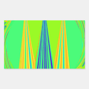 Edgy Geometric Neon Design Rechteckiger Aufkleber