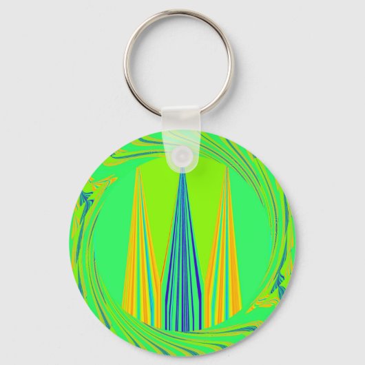 Edgy Geometric Neon Design Schlüsselanhänger (Vorderseite)