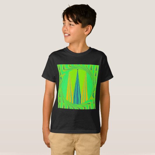 Edgy Geometric Neon Design T-Shirt (Vorne ganz)