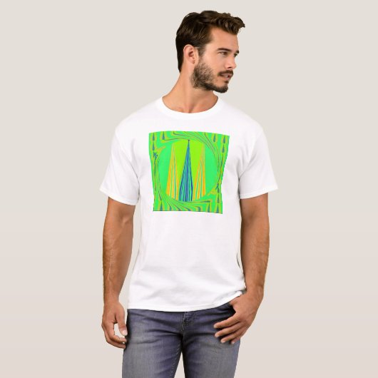 Edgy Geometric Neon Design T-Shirt (Vorne ganz)