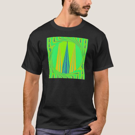 Edgy Geometric Neon Design T-Shirt (Vorderseite)